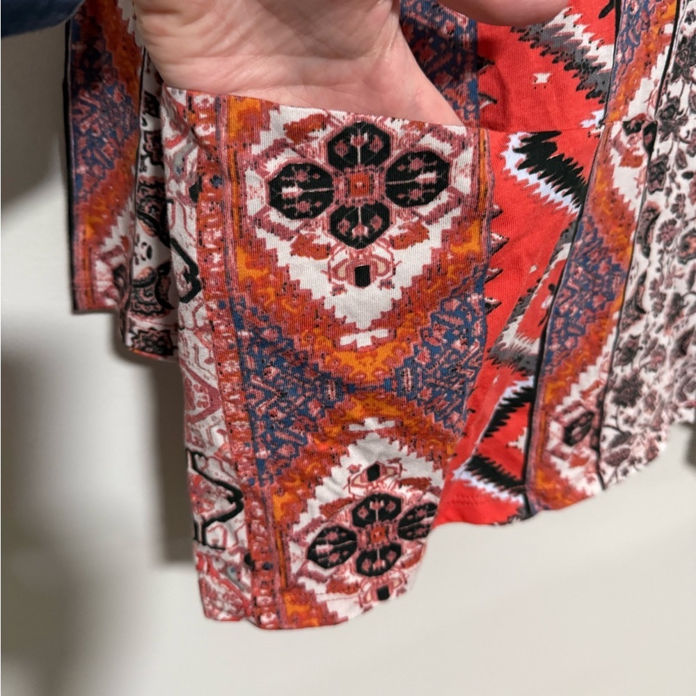 LOGO Women's Multicolor Patterned Long Sleeve Boh… - image 5